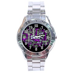 Writing Color Rainbow Sweer Love Stainless Steel Analogue Watch