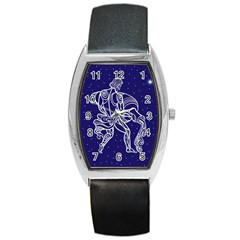 Aquarius Zodiac Star Barrel Style Metal Watch