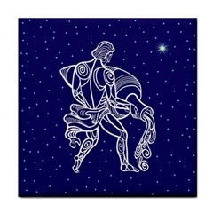 Aquarius Zodiac Star Face Towel by Mariart