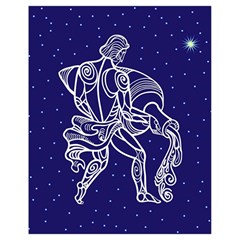 Aquarius Zodiac Star Drawstring Bag (small) by Mariart