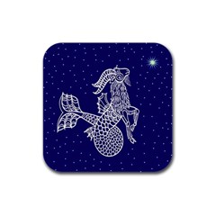 Capricorn Zodiac Star Rubber Square Coaster (4 Pack) 
