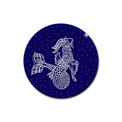Capricorn Zodiac Star Rubber Round Coaster (4 Pack)  by Mariart