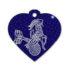 Capricorn Zodiac Star Dog Tag Heart (two Sides)