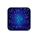 Astrology Illness Prediction Zodiac Star Rubber Square Coaster (4 pack)  Front