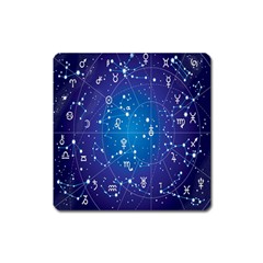 Astrology Illness Prediction Zodiac Star Square Magnet by Mariart