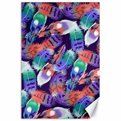 Bird Feathers Color Rainbow Animals Fly Canvas 24  X 36  by Mariart