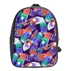 Bird Feathers Color Rainbow Animals Fly School Bags(large) 