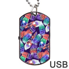 Bird Feathers Color Rainbow Animals Fly Dog Tag Usb Flash (one Side) by Mariart