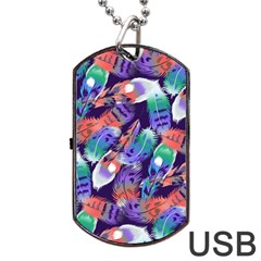 Bird Feathers Color Rainbow Animals Fly Dog Tag Usb Flash (two Sides) by Mariart