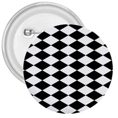 Diamond Black White Plaid Chevron 3  Buttons