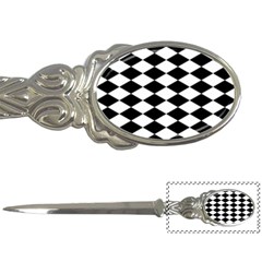 Diamond Black White Plaid Chevron Letter Openers