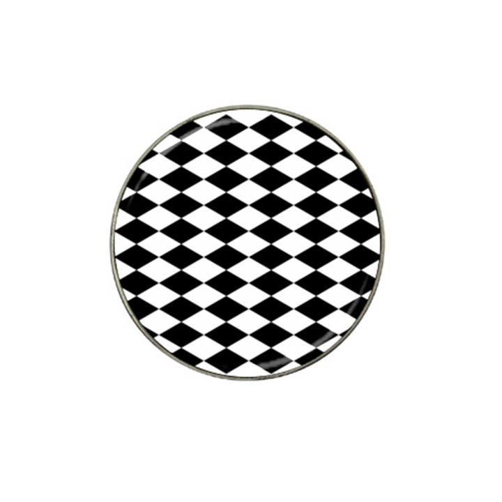 Diamond Black White Plaid Chevron Hat Clip Ball Marker (4 pack)