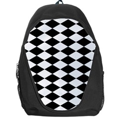 Diamond Black White Plaid Chevron Backpack Bag