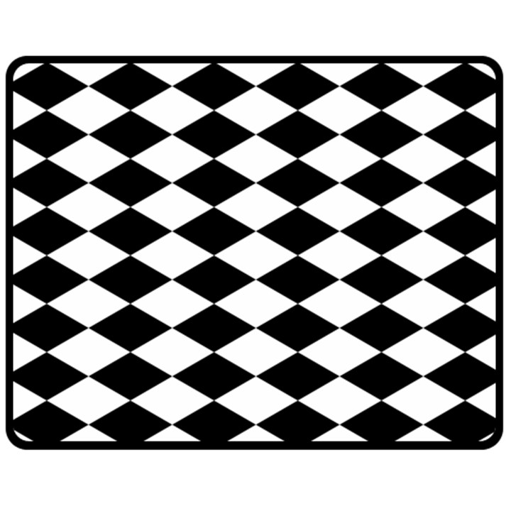 Diamond Black White Plaid Chevron Double Sided Fleece Blanket (Medium) 