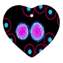 Cell Egg Circle Round Polka Red Purple Blue Light Black Ornament (heart)