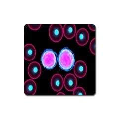 Cell Egg Circle Round Polka Red Purple Blue Light Black Square Magnet