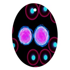 Cell Egg Circle Round Polka Red Purple Blue Light Black Oval Ornament (two Sides) by Mariart