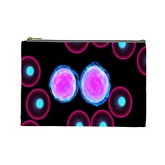 Cell Egg Circle Round Polka Red Purple Blue Light Black Cosmetic Bag (large)  by Mariart