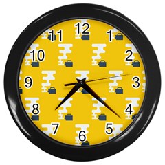 Fog Machine Fogging White Smoke Yellow Wall Clocks (black)