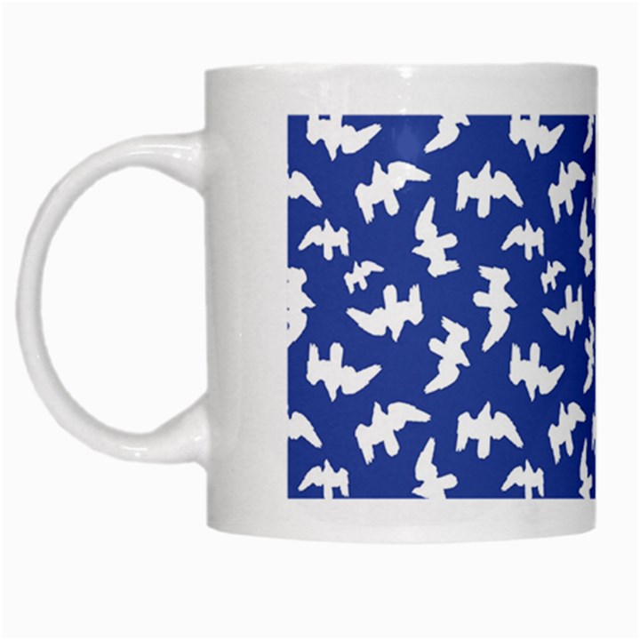 Birds Silhouette Pattern White Mugs