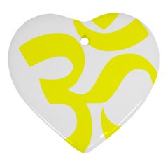 Hindu Om Symbol (maze Yellow) Ornament (heart)