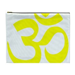 Hindu Om Symbol (maze Yellow) Cosmetic Bag (xl) by abbeyz71