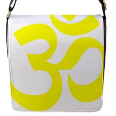 Hindu Om Symbol (maze Yellow) Flap Messenger Bag (s) by abbeyz71