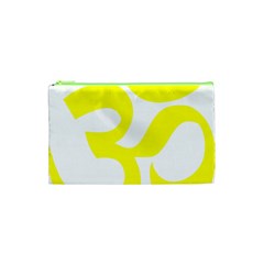 Hindu Om Symbol (maze Yellow) Cosmetic Bag (xs) by abbeyz71