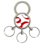 Hindu Om Symbol (Red) 3-Ring Key Chains Front
