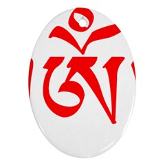 Tibetan Om Symbol (red) Ornament (oval) by abbeyz71