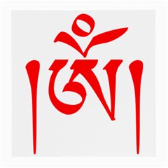 Tibetan Om Symbol (red) Medium Glasses Cloth (2-side) by abbeyz71