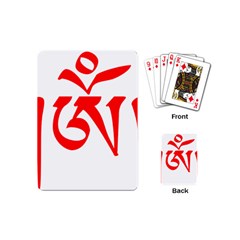 Tibetan Om Symbol (red) Playing Cards (mini)  by abbeyz71