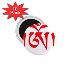 Tibetan Om Symbol (red) 1 75  Magnets (10 Pack)  by abbeyz71