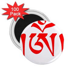 Tibetan Om Symbol (red) 2 25  Magnets (100 Pack)  by abbeyz71