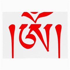 Tibetan Om Symbol (red) Large Glasses Cloth by abbeyz71