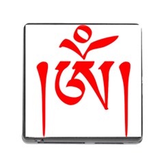 Tibetan Om Symbol (red) Memory Card Reader (square) by abbeyz71