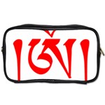 Tibetan Om Symbol (Red) Toiletries Bags 2-Side Front