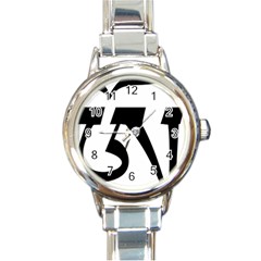 Tibetan Om Symbol (Black) Round Italian Charm Watch