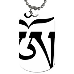 Tibetan Om Symbol (Black) Dog Tag (Two Sides)