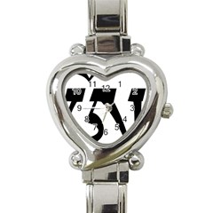 Tibetan Om Symbol (Black) Heart Italian Charm Watch