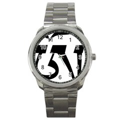 Tibetan Om Symbol (black) Sport Metal Watch by abbeyz71