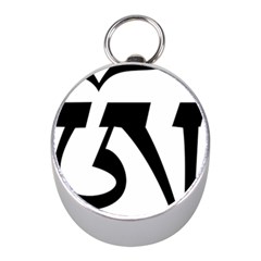 Tibetan Om Symbol (Black) Mini Silver Compasses