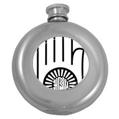 Janism Ahimsa Symbol  Round Hip Flask (5 Oz) by abbeyz71