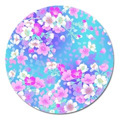 Flowers Cute Pattern Magnet 5  (round)