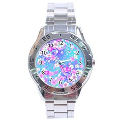 Flowers Cute Pattern Stainless Steel Analogue Watch by Nexatart