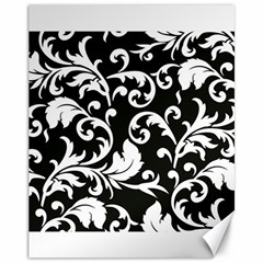 Black And White Floral Patterns Canvas 11  X 14   by Nexatart