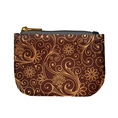 Gold And Brown Background Patterns Mini Coin Purses by Nexatart