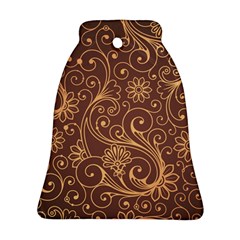 Gold And Brown Background Patterns Bell Ornament (two Sides) by Nexatart