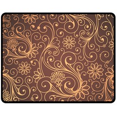 Gold And Brown Background Patterns Double Sided Fleece Blanket (medium) 