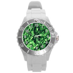 Green Attack Round Plastic Sport Watch (l) by Nexatart